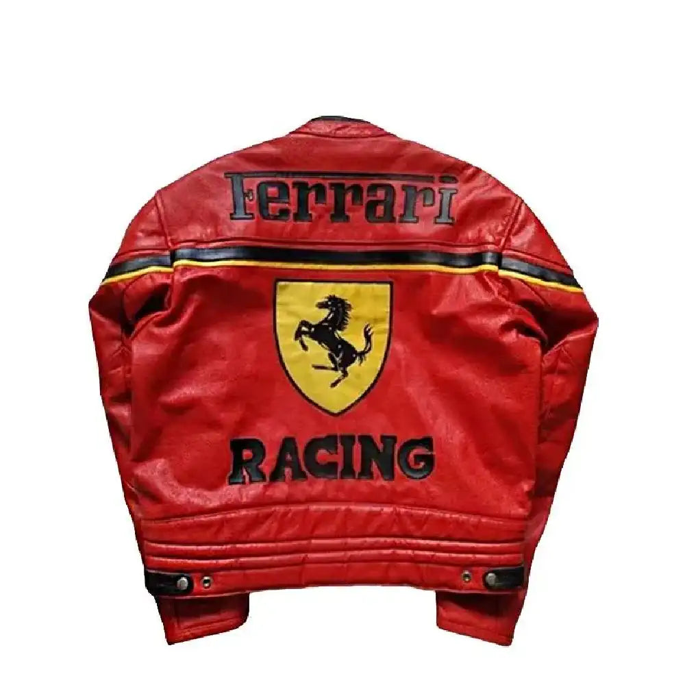 Ferrari red leather jacket
