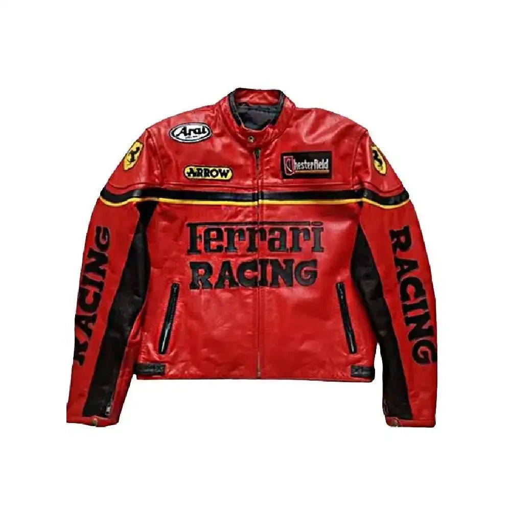 Ferrari Red Racing Leather Jacket