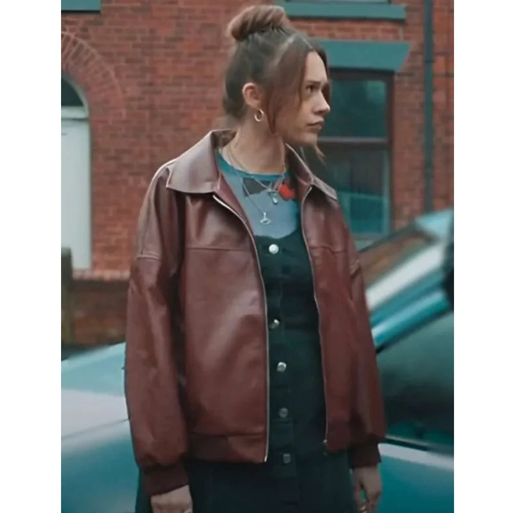 Gemma brown leather jacket Daddy Issues
