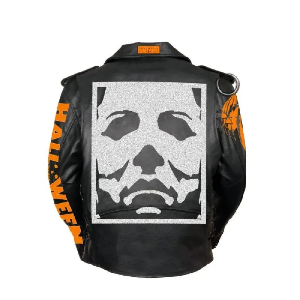 Halloween black motorcycle leather jacket

