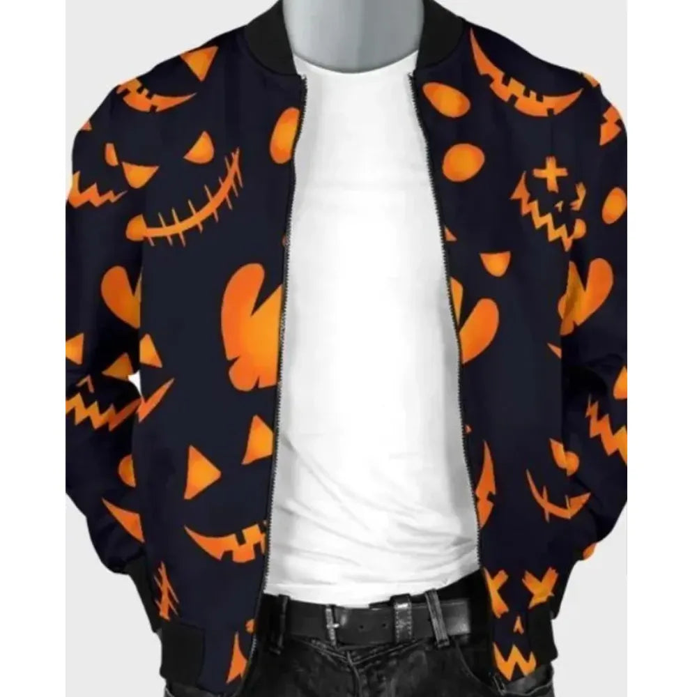 Halloween pumpkins bomber jacket
