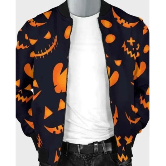 Halloween pumpkins bomber jacket

