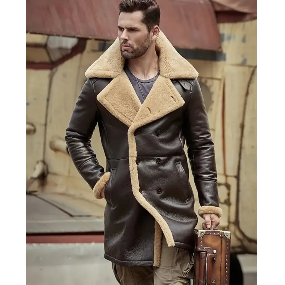 Hardy B 3 Shearling Bomber Brown Jacket