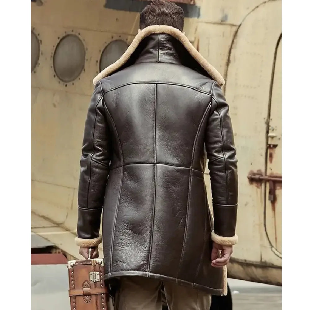 Brown Hardy B 3 Shearling Bomber Jacket