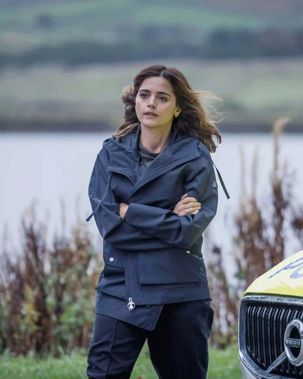 Jenna Coleman Blue Hooded Jacket
