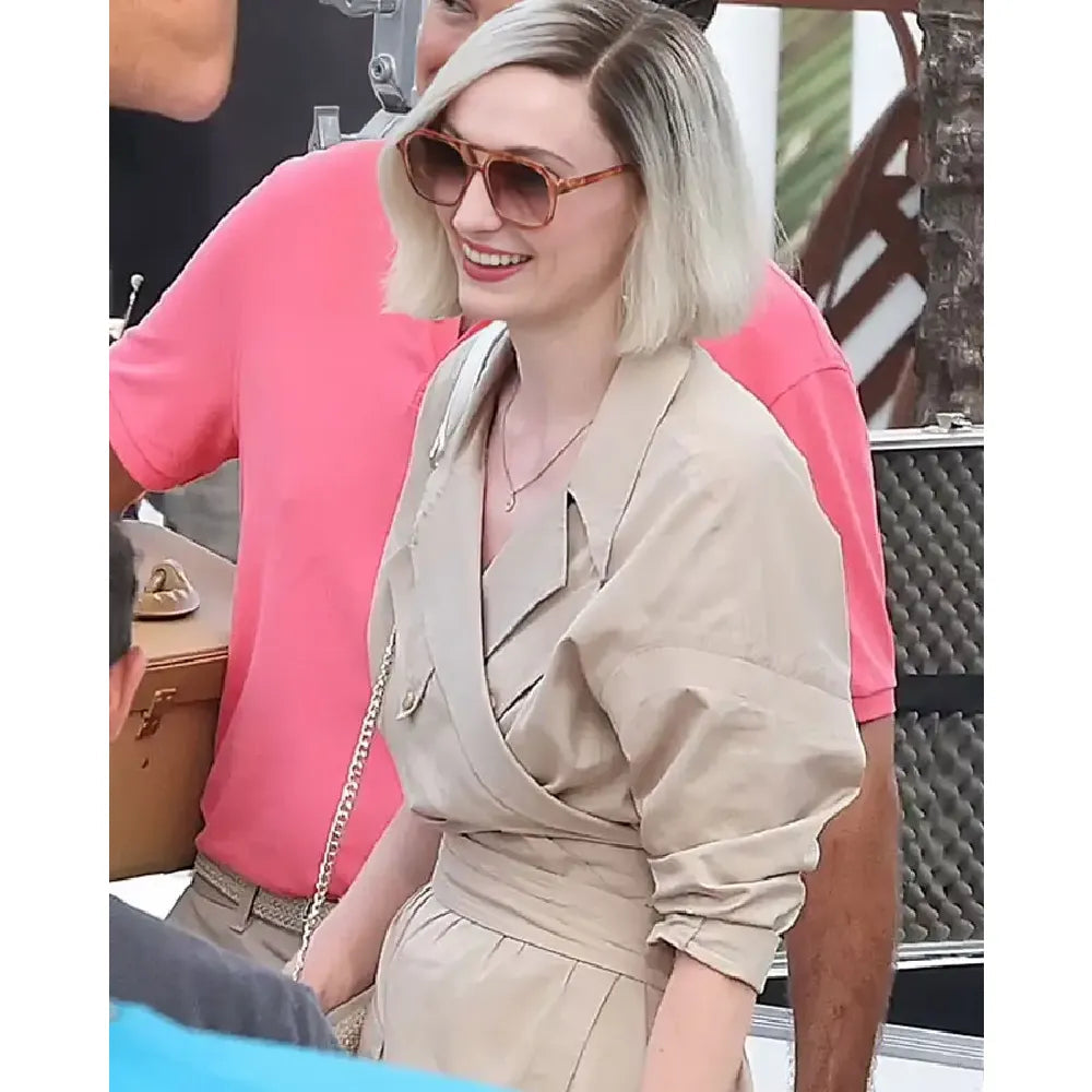 Joan 2024 Sophie Turner Tan Coat