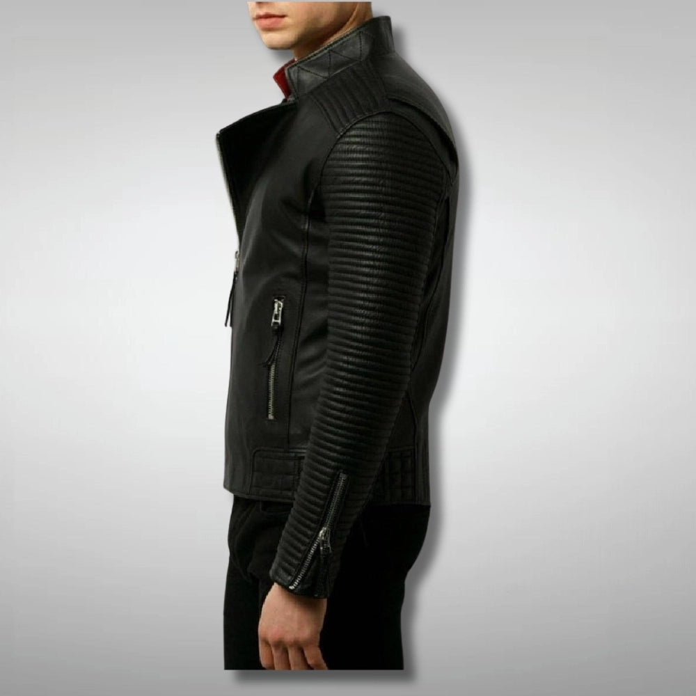Black Quilted Leather Jacket