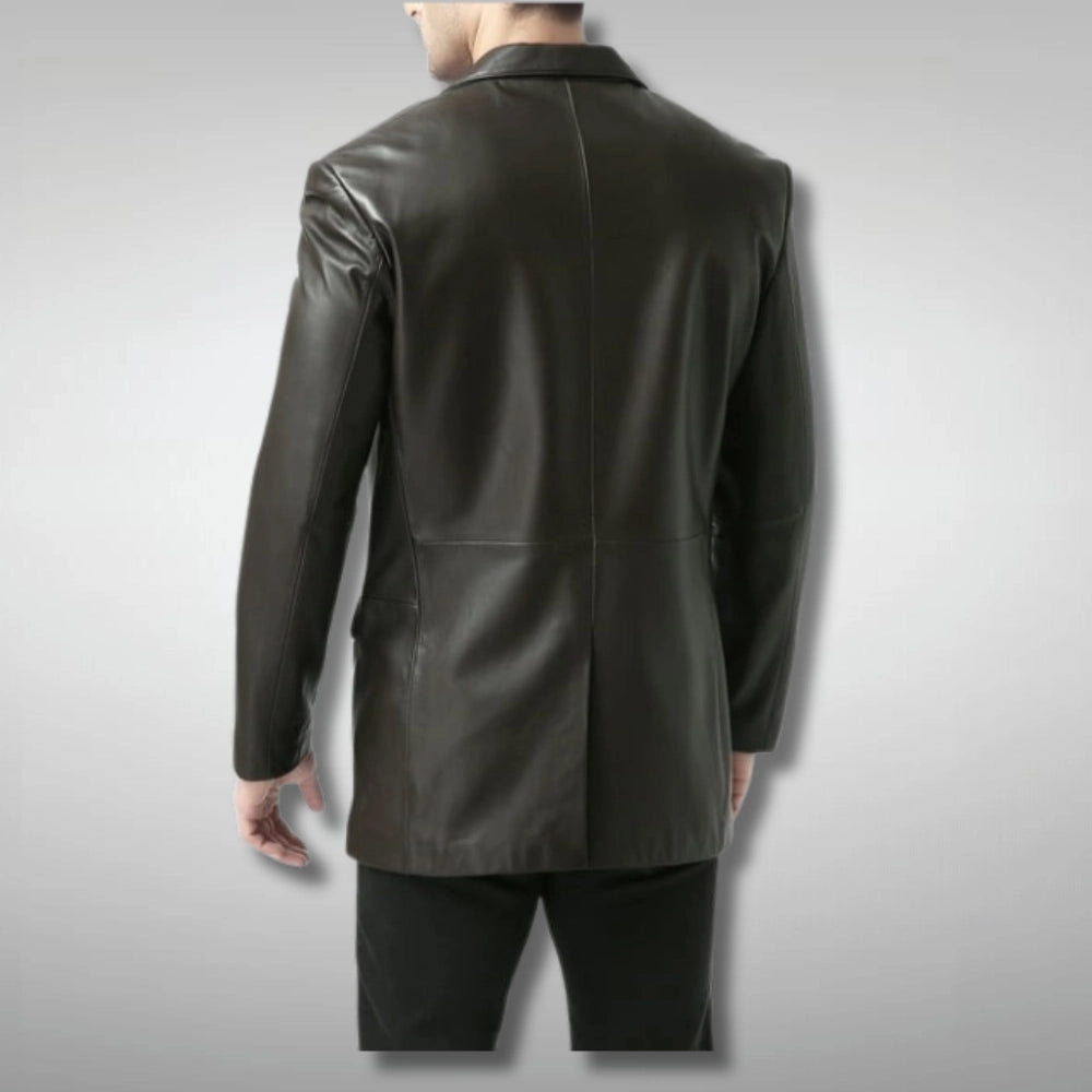 Two Button Leather Blazer