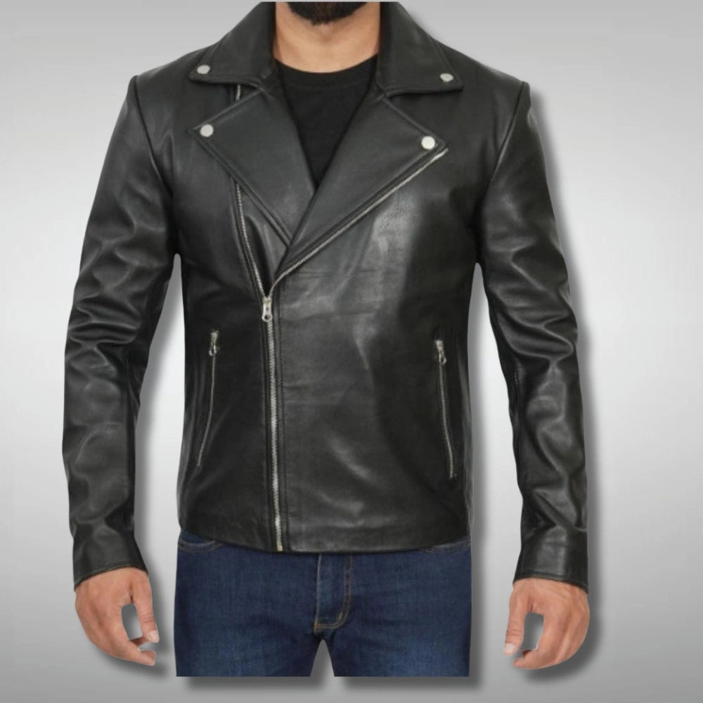 Mens Black Café Racer Jacket