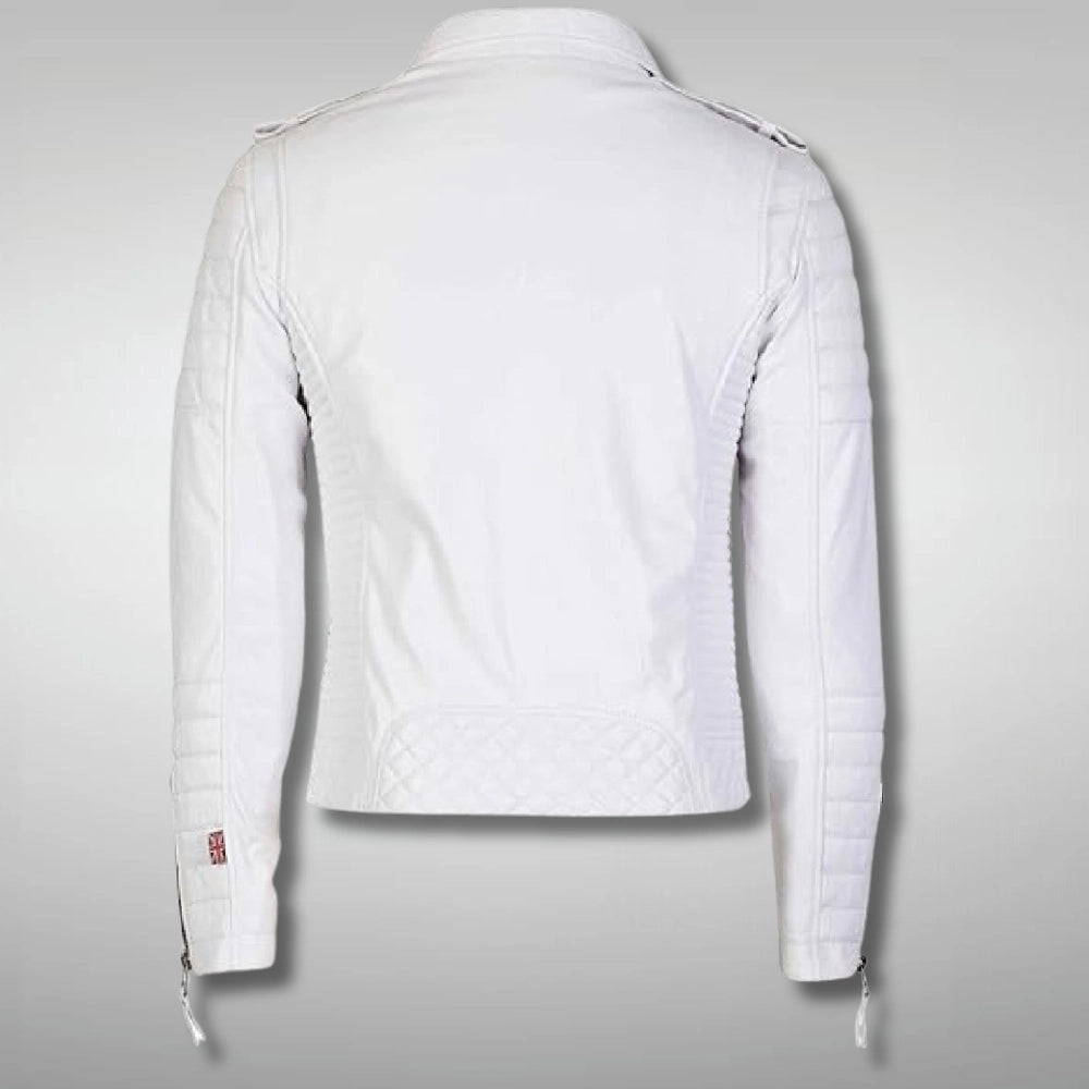 white leather jacket men
