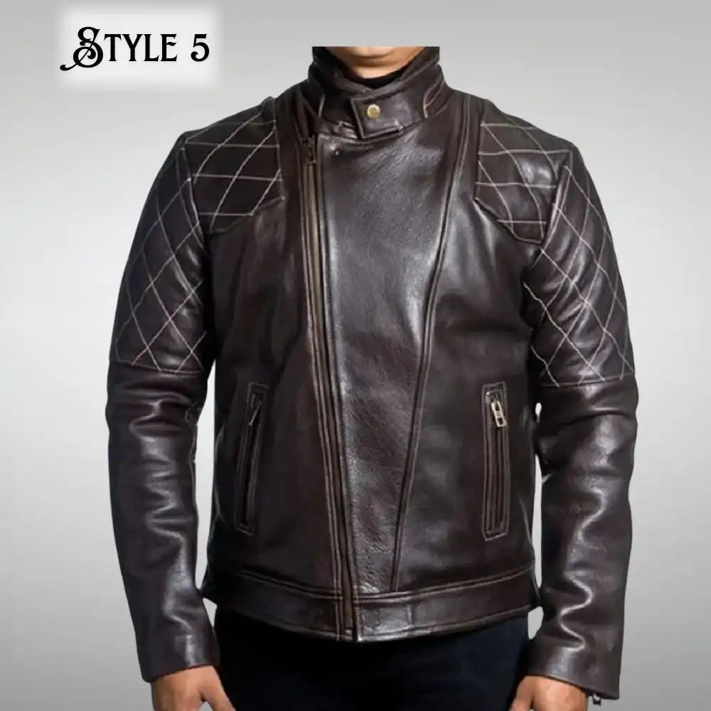 Mexico Leather Brown Quilted Jacket