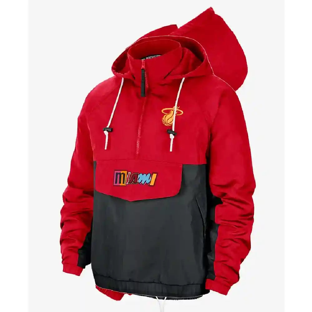 NBA Team Miami Heat Red Pullover Jacket
