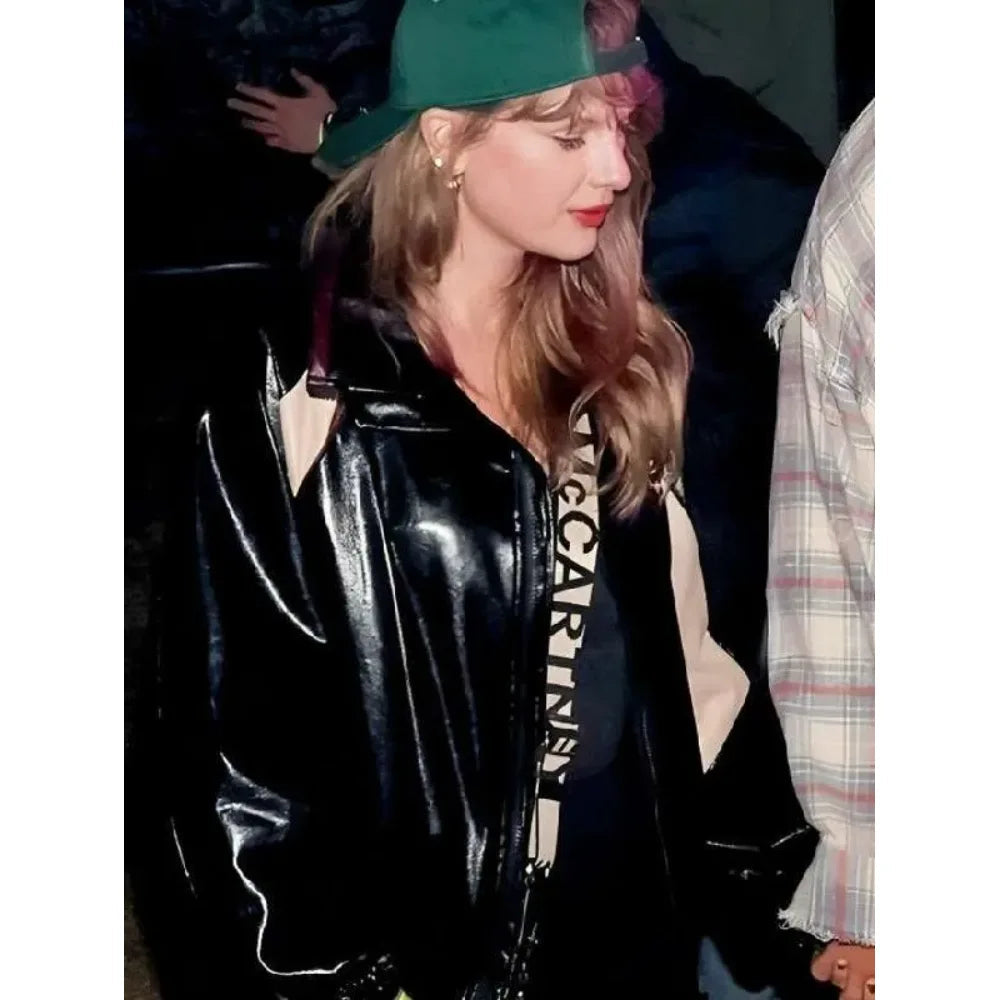 Neon Carnival 2024 Taylor Swift Patent Leather Jacket