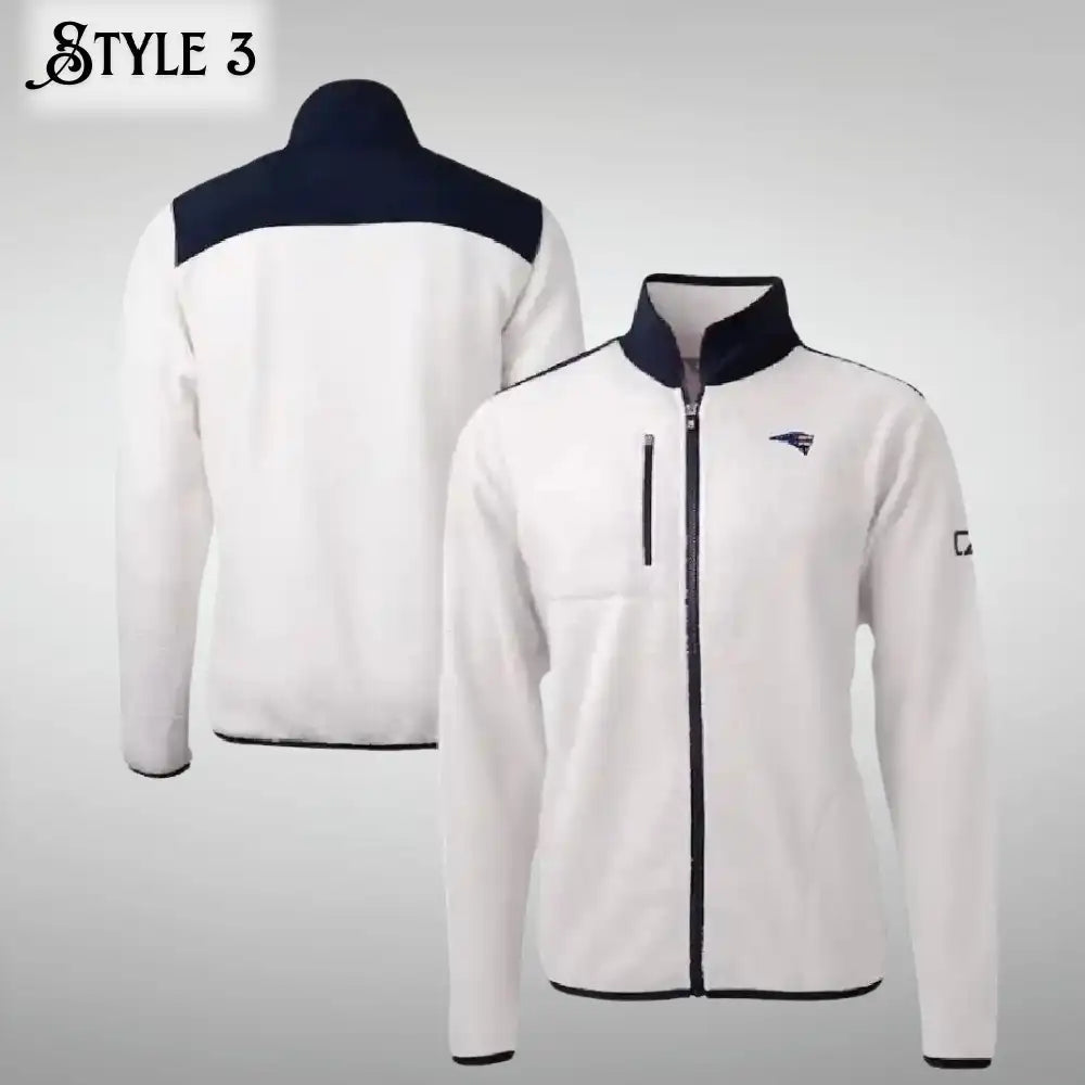 White New England Patriots Track Jacket