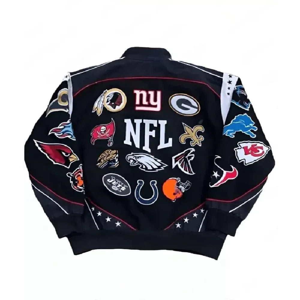 NFL All Teams Patch Black Jacket 2024
