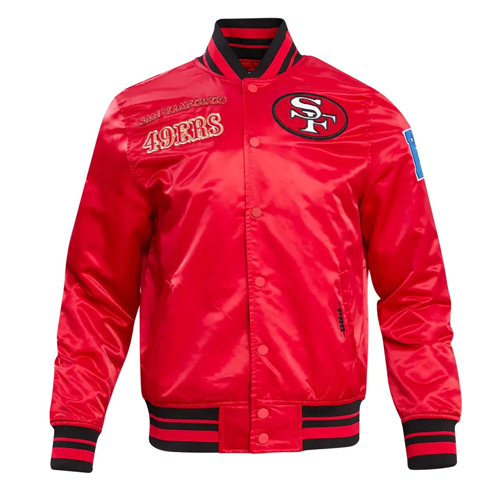 NFL San Francisco 49ers Retro Rib Satin Red Jacket