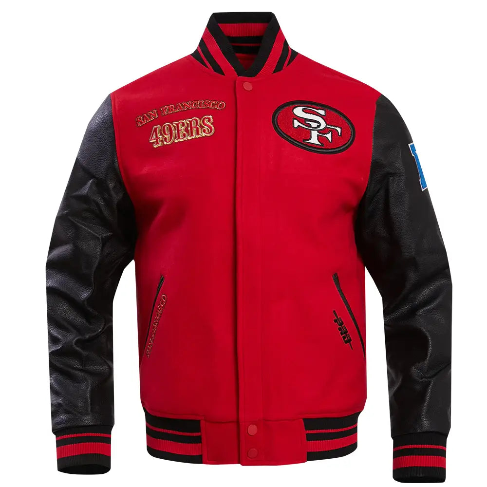 NFL San Francisco 49ers Retro Rib Wool Varsity Red Jacket