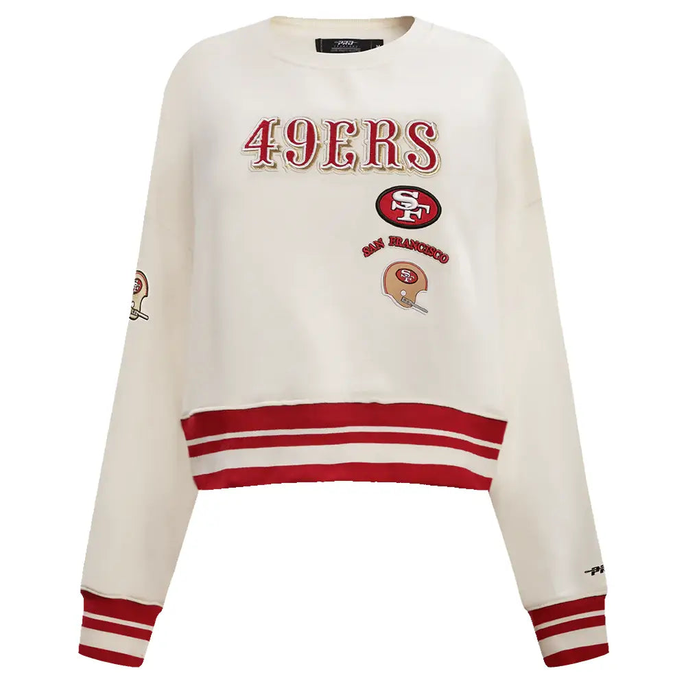 NFL San Franciso 49ers Retro Crewneck White Sweatshirt