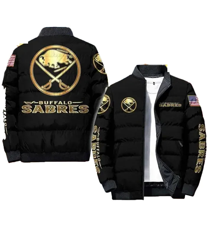 NHL Buffalo Sabres Black Puffer Bomber Jacket