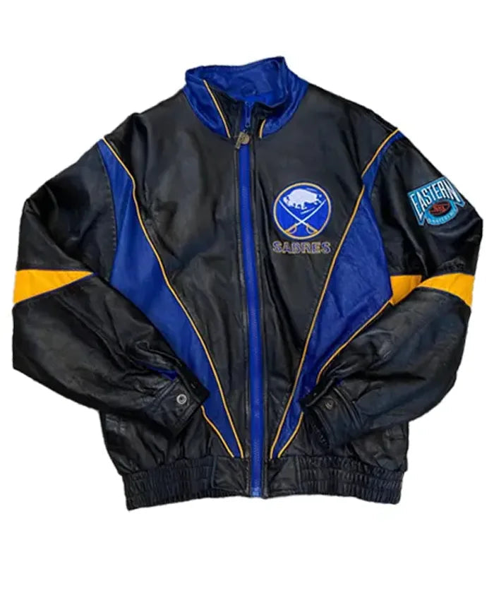 NHL Johnson Buffalo Sabres Black Leather Jacket