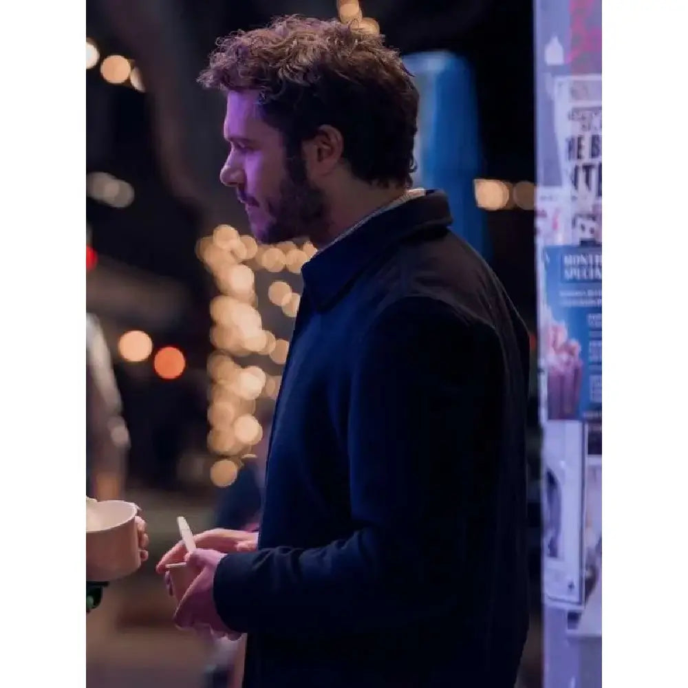 Adam Brody black cotton jacket
