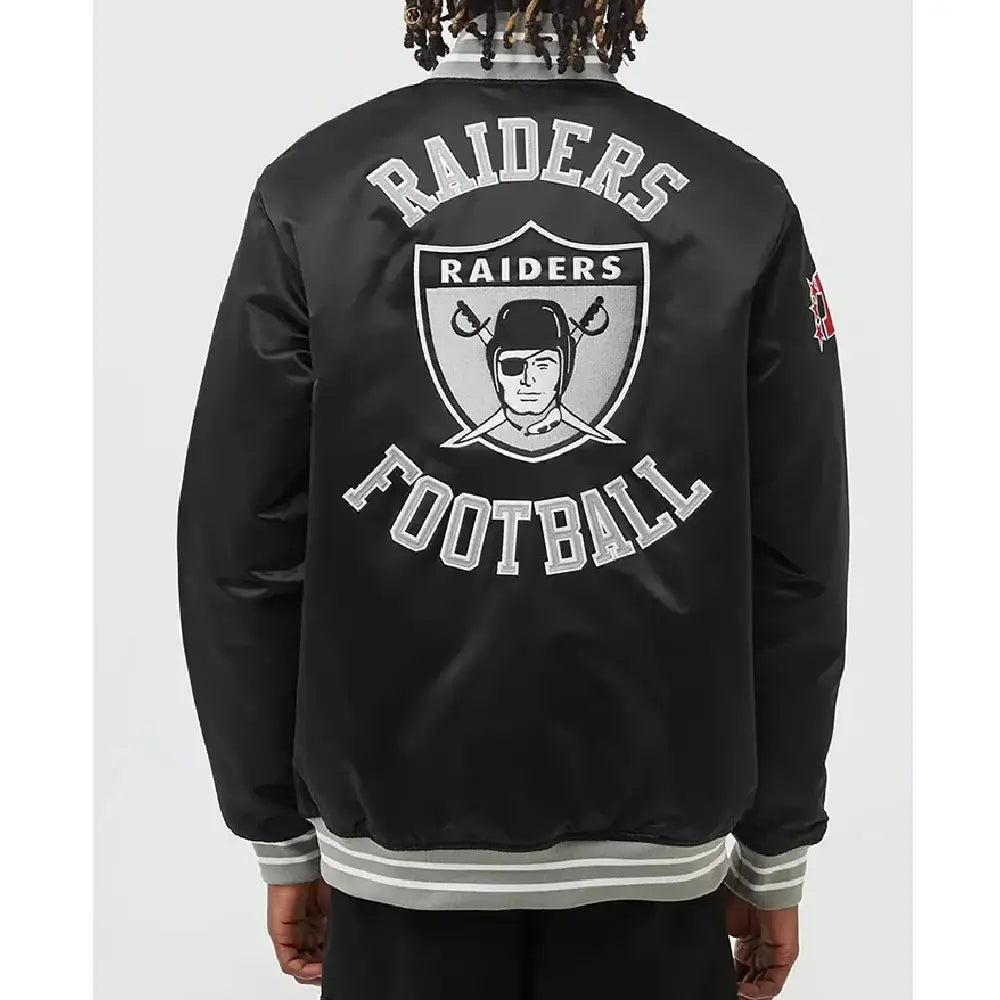 Oakland Raiders black varsity jacket
