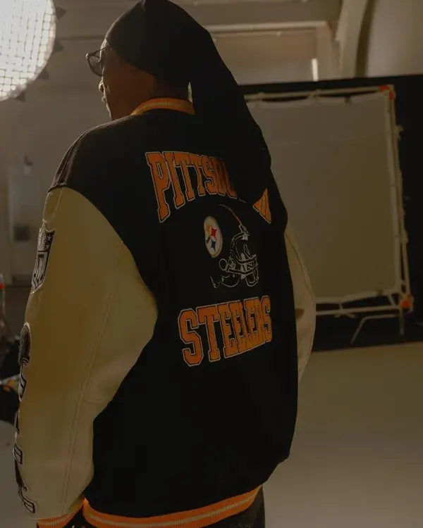 Steelers Black Varsity Jacket Snoop Dogg