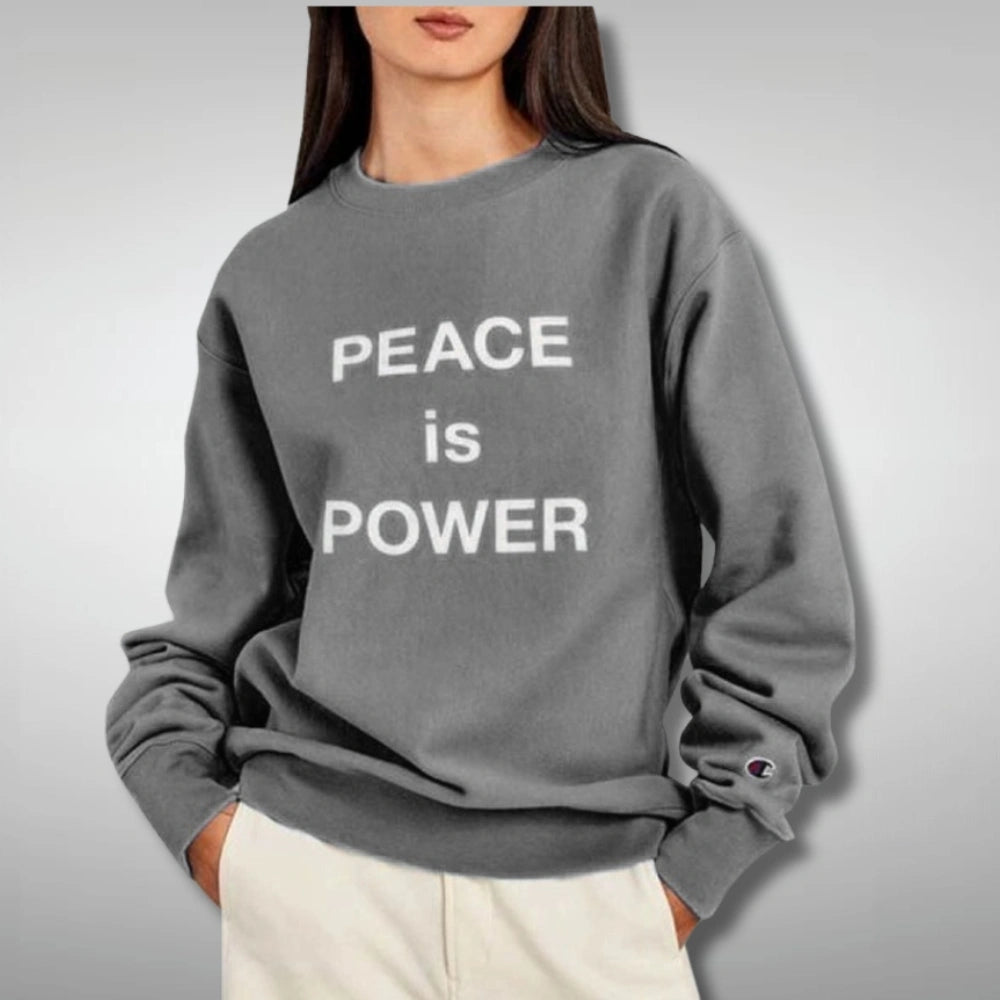 Peace is Power Grey Sweat Shirt