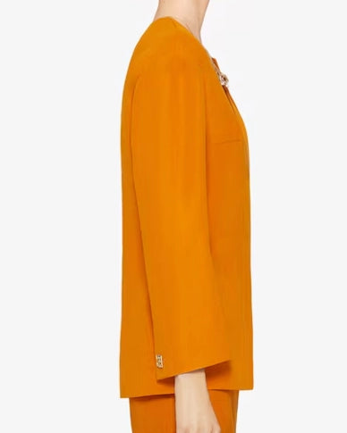 OrderPressJunketKindsofKindnessEmmaStoneOrangeBlazer