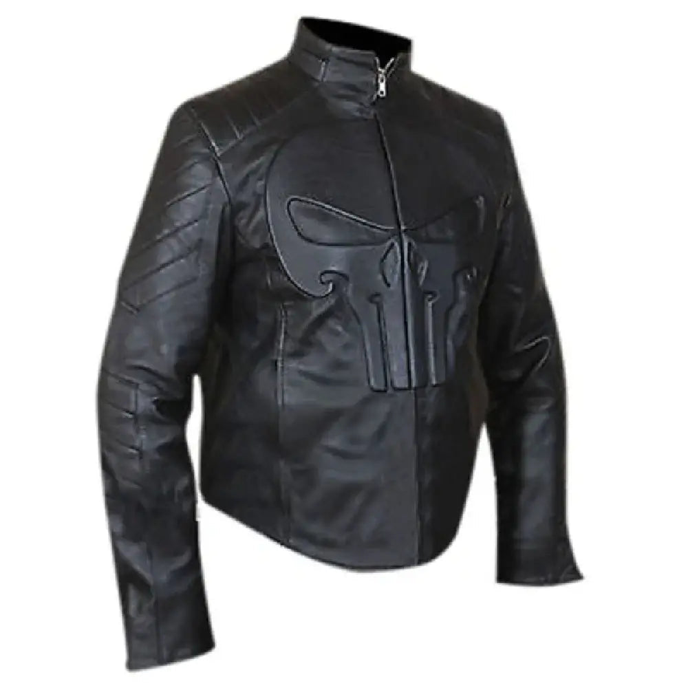 Punisher Skull Embossed Black Jacket