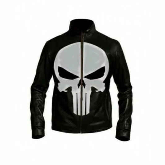 Marvel Punisher skull head leather jacket

