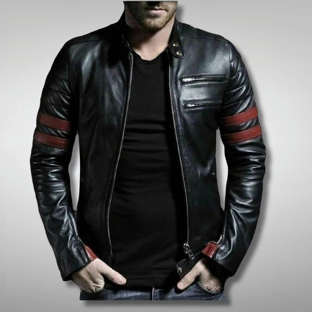 Mens Black Motorcycle Jacket