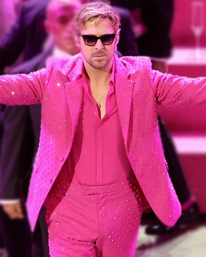 Ryan Gosling Oscars Pink Suit