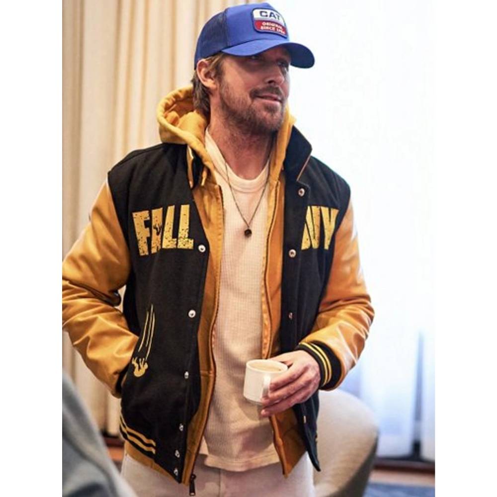 Black and yellow Hooded Bomber Jacket