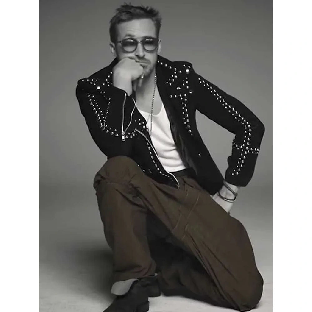 Studded Leather Jacket Ryan Gosling