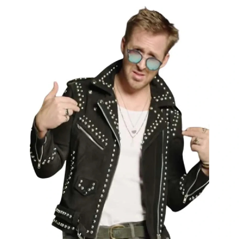 Ryan Gosling Black Studded Jacket