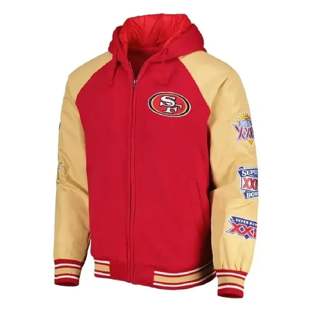 SF 49ers Super Bowl Hooded Varsity Jacket