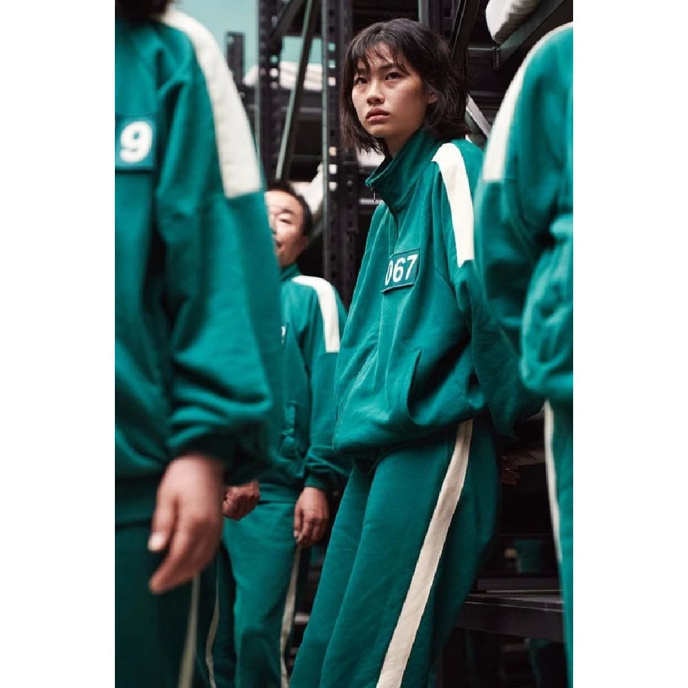 Squid Game 2021 Green and White Tracksuit Costume