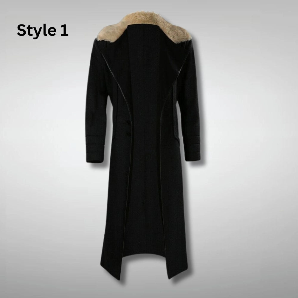 Zemo Black Long Fur Coat