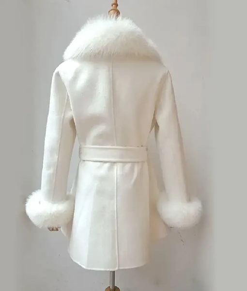 Darcey Silva White Fur Collar Coat