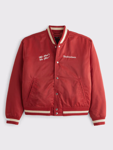 Abercrombie-Budweiser-Varsity-Bomber-Jacket-Red