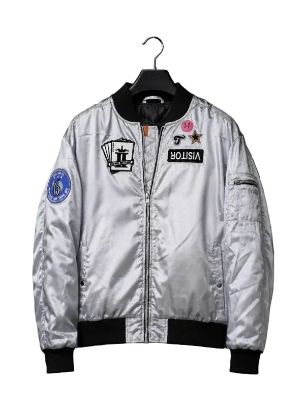 Ace Combat 8 Tasha Severskaya Silver Satin Bomber Jacket