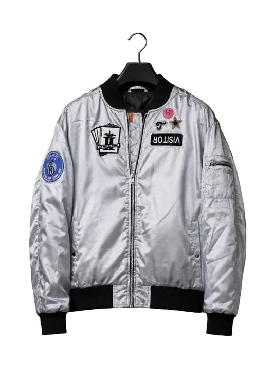 Ace Combat 8 Tasha Severskaya Silver Satin Bomber Jacket
