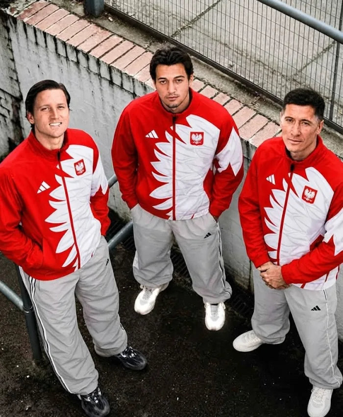 Adidas Poland 2026 red and white pre-match anthem jacket