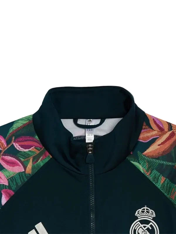 Adidas Real Madrid CF x FARM Rio Unisex Relaxed Zip-Up Track Jacket in Green
