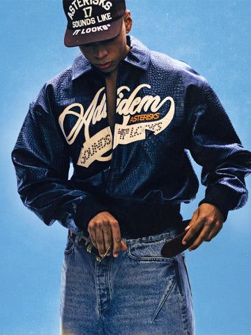 Adidem-Asterisks-Crocodile-Cursive-Leather-Jacket