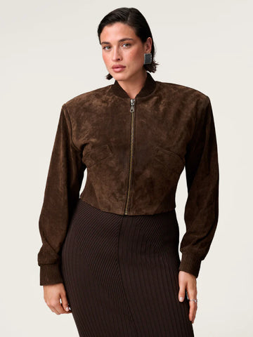 Adoore-Brown-Suede-Bomber-Jacket