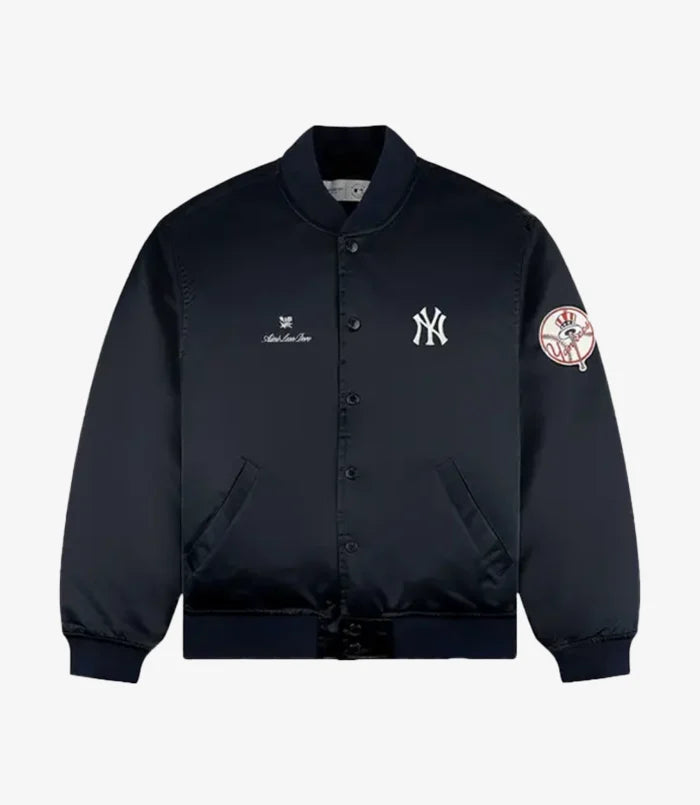 Aime-Leon-Dore-x-New-York-Yankees-Navy-Satin-Varsity-Jacket-700x805