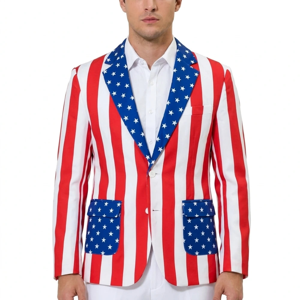 American Flag Blazer 4th of July Coat Jacket for Sale