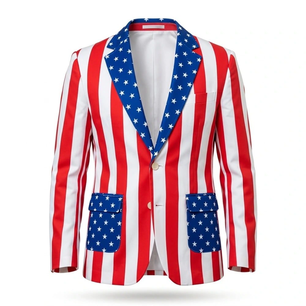 American Flag Blazer 4th of July Coat Jacket